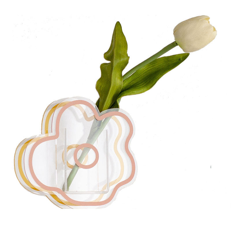 ins亚克力花瓶可爱花朵花器摆件