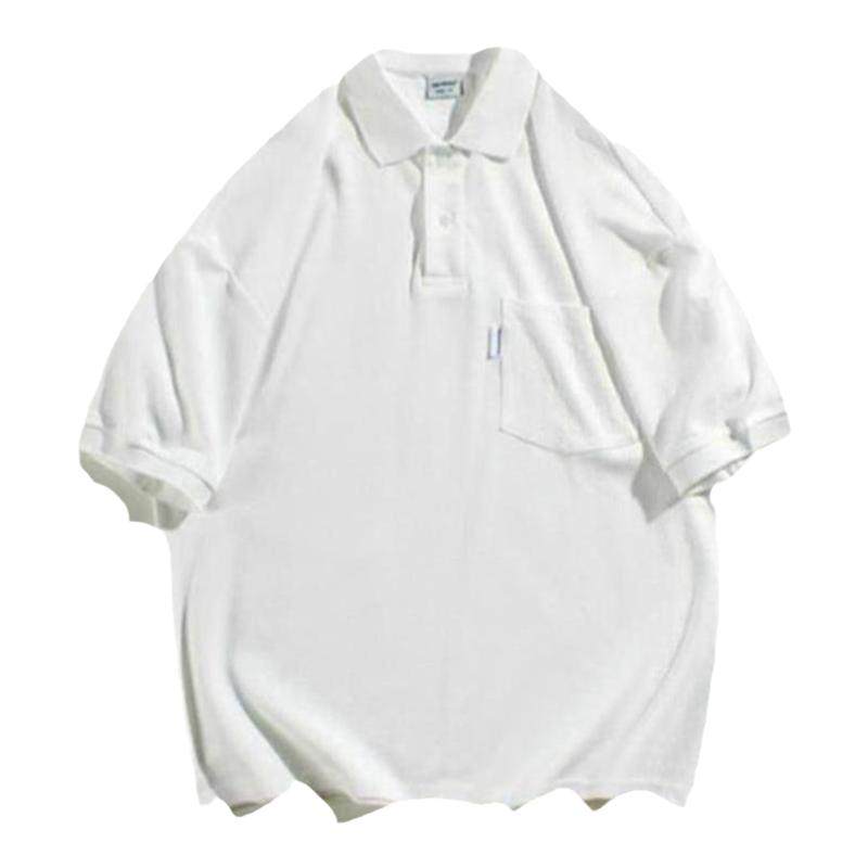 Sigbreak日系CityBoy风夏季宽松纯色翻领短袖无信仰T恤POLO衫男