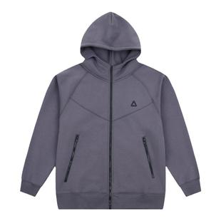 吕小虎加绒拉链开衫连帽卫衣男冬季美式运动上衣青少年加厚外套潮