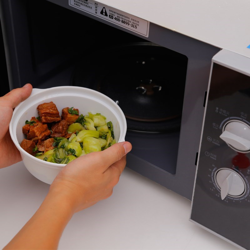 微波炉专用热饭饭盒家用圆形塑料带盖耐高温可加热微波炉碗泡面碗