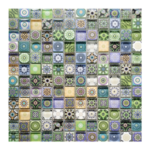 简约水晶玻璃喷墨3D打印瓷砖卫生间厨房背景墙拼图拼花复古马赛克