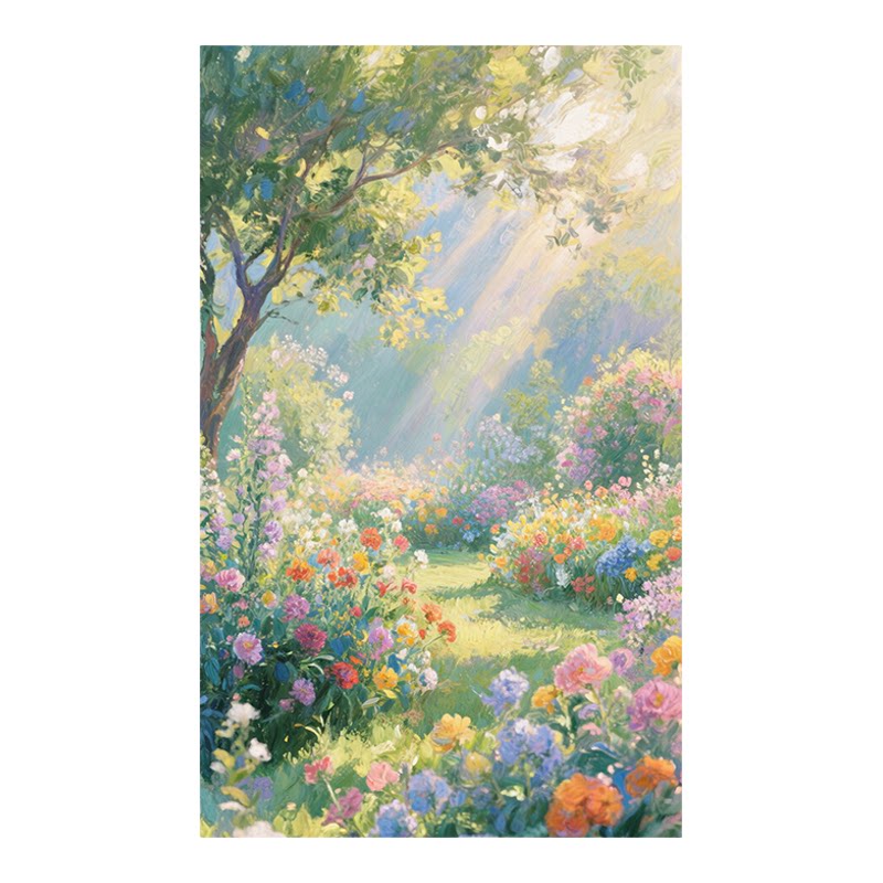 油画田园风家用隔热防晒太阳膜浴室窗户贴纸防走光磨砂玻璃膜贴纸