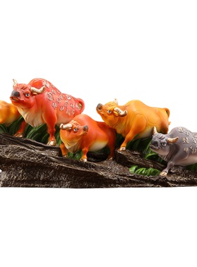 禾笙堂五牛纳福旺财生肖牛摆件