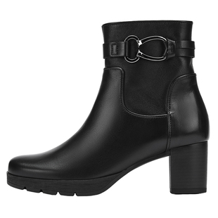 Gabor德国嘉步72072靴子 2025AW新款 增高粗跟纯色优雅短靴