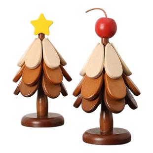 圣诞树实木隔热垫一颗树杯垫餐桌摆件创意家用防烫耐高温折叠锅垫