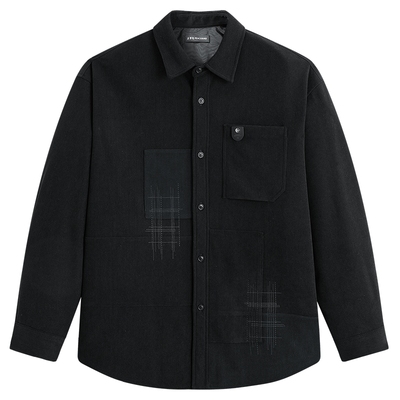 【商场同款】太平鸟男装 2025年冬季新款黑色长袖衬衫男B2CHF4128