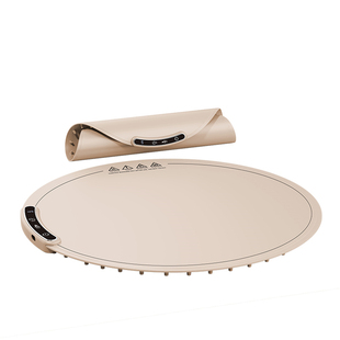 圆形弯刀硅柔性暖菜板加热户外使用卷起来更方便收纳携带容易清洗家用折叠多功能饭菜早餐保温板餐台餐桌恒温