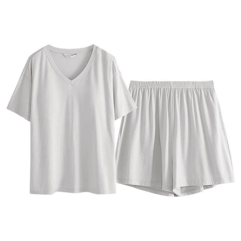 康妮雅胸垫一体女短裤短袖家居服