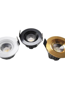 金色LED小射灯3/5瓦嵌入式cob筒灯开孔公分4.5/5cm家用天花灯高亮