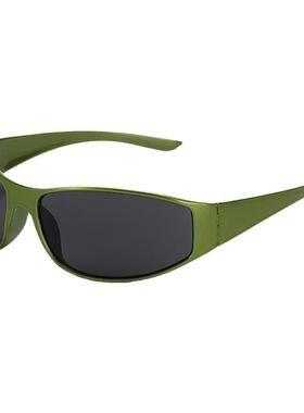 设计师凹造型高级感绿色太阳镜