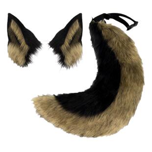 仿真黑背狼犬套装兽耳兽尾 cosplay大狼狗耳朵发箍狗尾巴表演道具