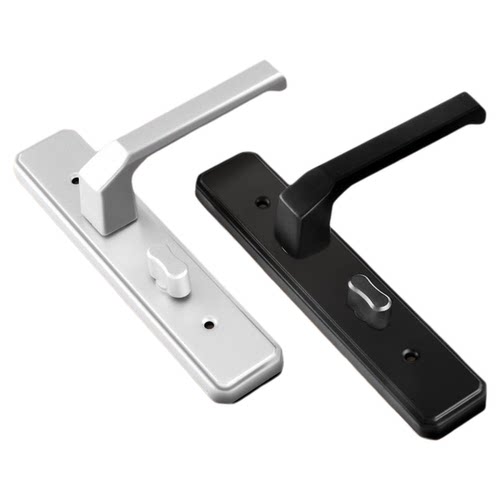 卫生间门锁通用型浴室洗手间铝合金门把手家用黑色单舌厕所门锁