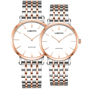 罗宾尼品牌新款男手表情侣款简约钢带款石英表女腕表正品名牌对表