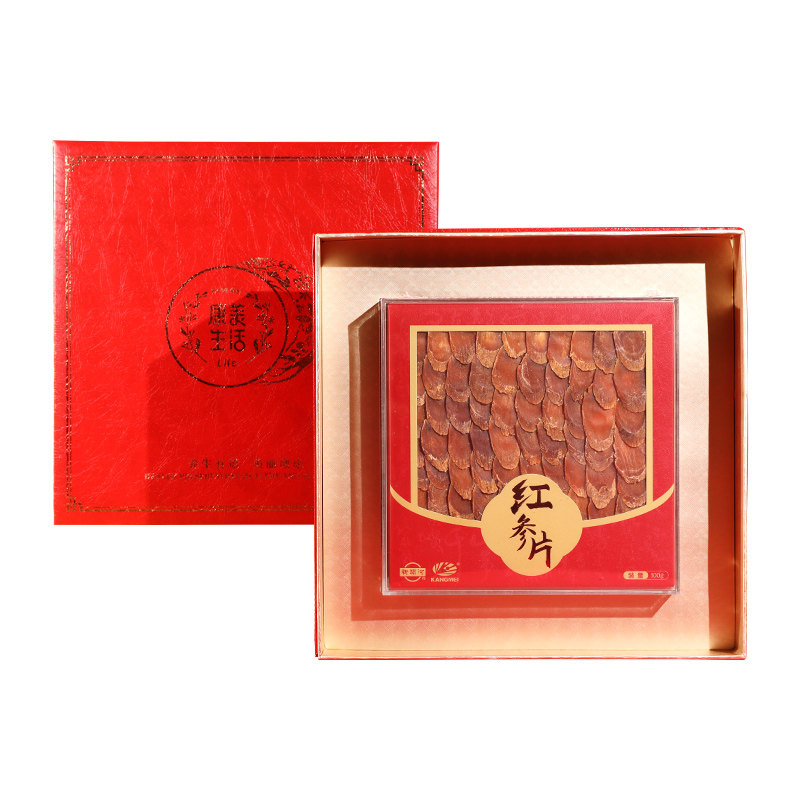 2盒优惠】康美 红参片100g 方形长白山足龄老参大片中药饮片礼盒