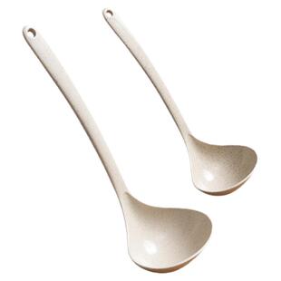 汤勺家用盛汤勺小麦桔梗长柄日式勺子耐高温网红盛粥喝汤大号汤勺