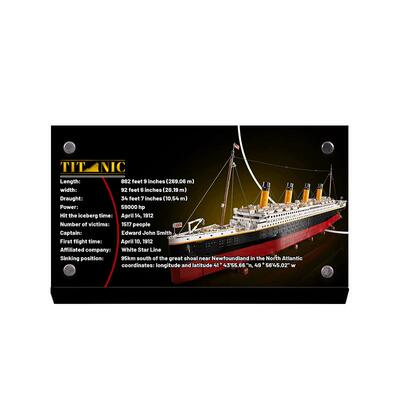 POP适用乐高10294泰坦尼克号积木模型创意系列亚克力展示铭牌架子