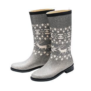 春夏加棉雨靴女款成人时尚高筒雨鞋防水外穿防滑2025新款水鞋
