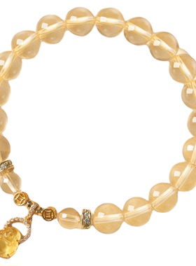 天然黄水晶手串五行补土手链