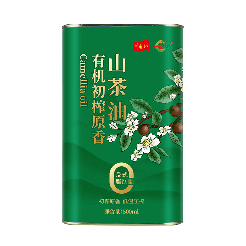 一江秋有机初榨山茶油500ML零0反式脂肪酸茶籽油月子油江西特产
