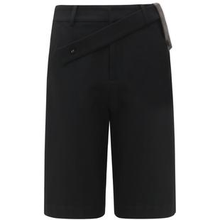 COCOBELLA设计感高腰西装短裤女早春时尚PU装饰百慕大五分裤SO606