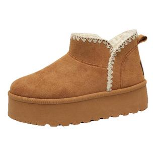 人本雪地靴女2025冬季新款加绒加厚防水厚底东北户外运动保暖棉鞋