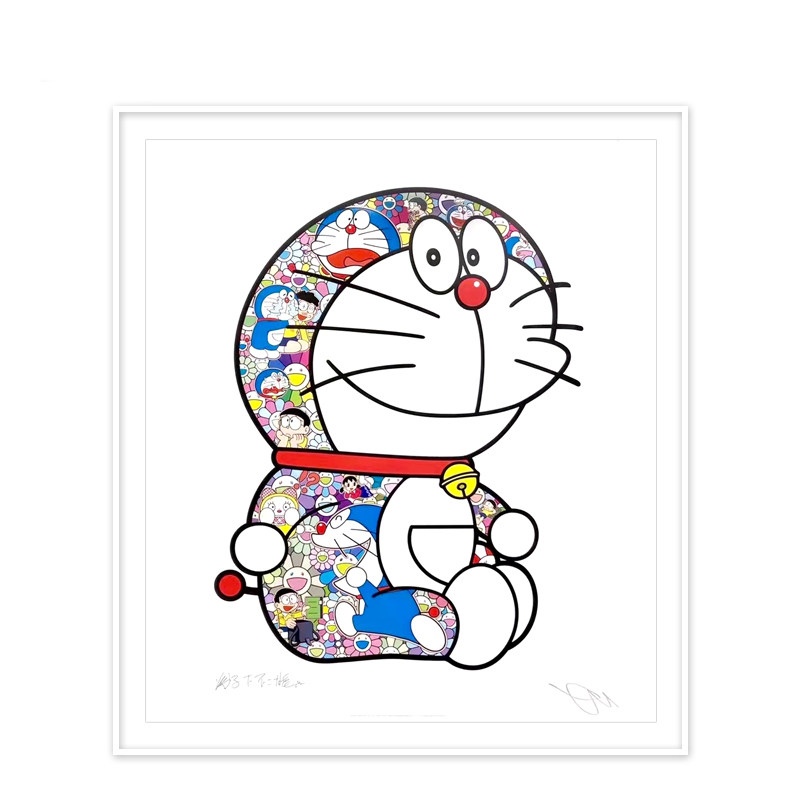 上隆签名胶印版画哆啦A梦装饰画