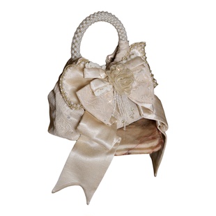 血液供给原创◆斯拉夫千金 缎面鎏金立体设计蝴蝶结手提包晚宴包