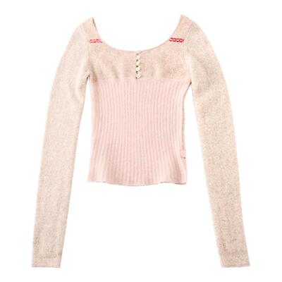 罗斯科拼色羊毛打底衫