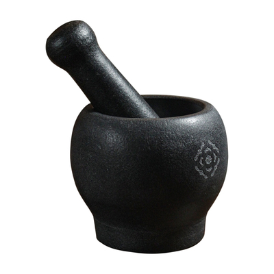 高档天然乌金石臼捣蒜器家用蒜臼