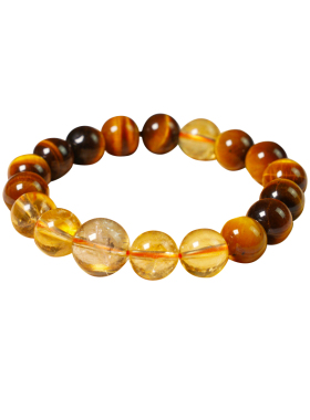 黄水晶金发晶原矿手串情侣