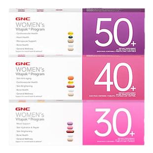 GNC健安喜女士30复合维生素B族40女性50每日营养包综合时光包岁