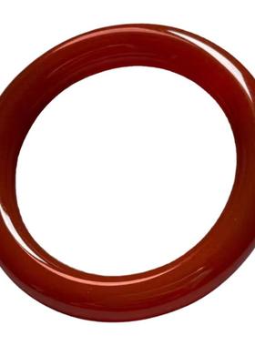 正品胖圆条红玛瑙手镯女加宽加厚