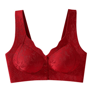 芬腾妈妈本命年内衣套装女2026新款前扣式聚拢收副乳防下垂文胸罩