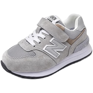 女童N时尚阿甘鞋2025春秋季新款男童二棉鞋子韩版儿童真皮运动鞋