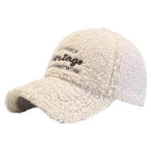 羊羔毛绒棒球帽女冬季2025年新爆款时尚百搭帽子秋冬毛茸茸鸭舌帽