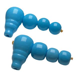 湖北原云盖高瓷蓝绿色松石三通套装菱镁矿散珠星月菩提配饰配件珠