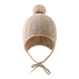 考拉鼻鼻[亲肤羊毛·针织毛球帽]男女童柔软保暖防风系带包头帽