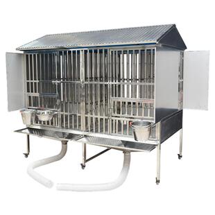 大牛不锈钢狗笼子中型犬带厕所漏斗笼304定制实心大型犬专用狗笼