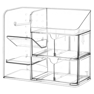 桌上整理架卫生间镜柜收纳盒桌面化妆品口红盒浴室柜内分格置物架