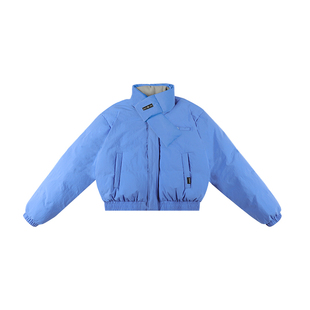 sameuoo散养文化自带围巾短款棉服女冬新款立领中性风棉衣外套