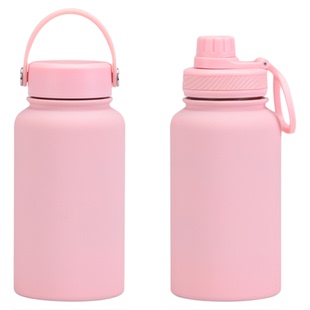 650ml广口水壶不锈钢保温杯手提运动水杯便携户外车载水杯高颜值