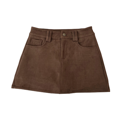 鹿皮绒高腰显瘦半身裙防走光短裙