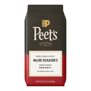 美国进口Peet's皮爷镇店阿拉比卡迪克森少校深度烘焙咖啡豆907g
