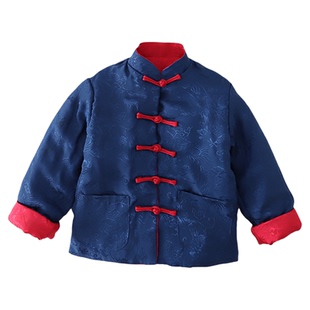 男童唐装女童亲子装新年服中国风童装双面穿儿童外套喜庆拜年服