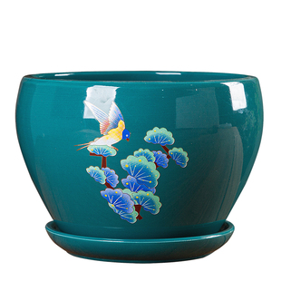 大口径花盆陶瓷发财树兰花盆家居绿植盆景盆2022蝴蝶兰高端月季盆