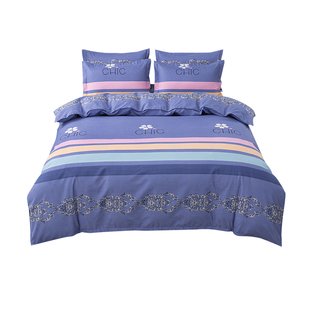 全棉简约四件套斜纹床单磨毛被套纯棉加厚学生宿舍床上用品被罩