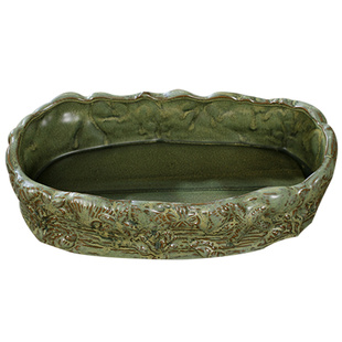 无孔铜钱草壁挂碗莲睡莲水仙花盆陶瓷陶盆多肉长条大口径水培器皿