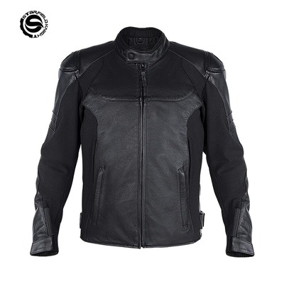 星空骑士防摔耐磨机车皮衣