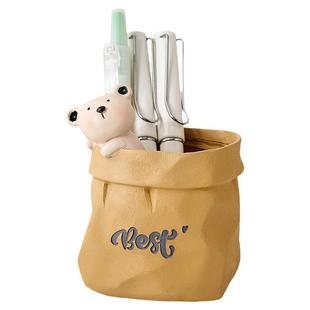 创意现代简约桌面可爱笔筒摆件实用办公桌收纳盒书桌高颜值装饰品