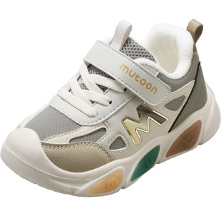 牧童童鞋儿童闪灯鞋2025冬季新款男童轻便跑步鞋加绒保暖女童棉鞋